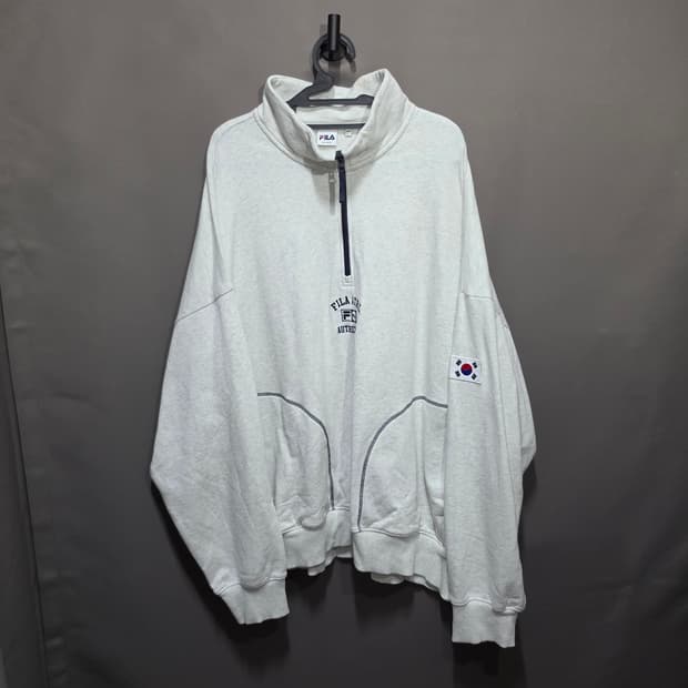 휠라 하프집업 맨투맨 + 태극기 패치