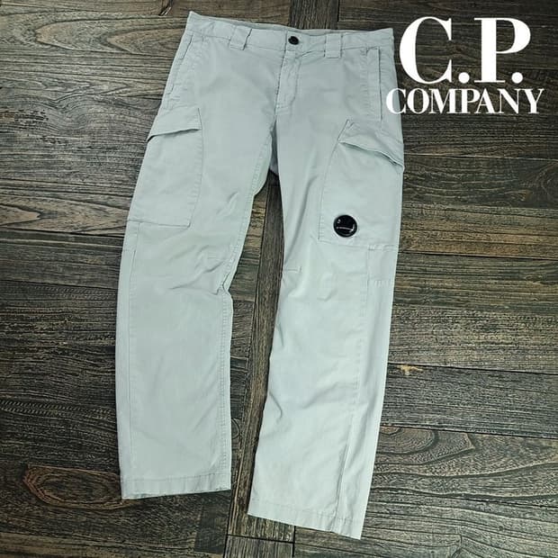 [씨피컴퍼니] 고글 렌즈 슬림핏 카고 팬츠 그레이 P01601