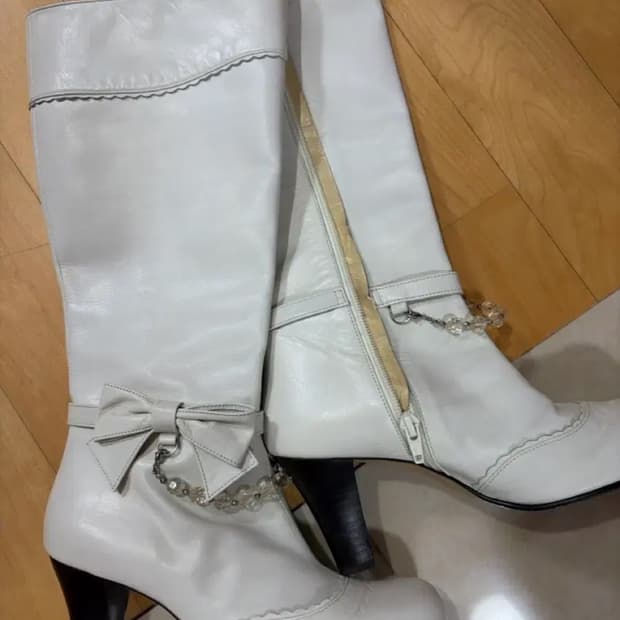 리즈리사깔 고전 일브빈티지 체인리본 부츠 