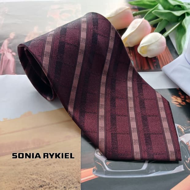 소니아리키엘 실크 스트라이프 넥타이 9.2cm A+등급 A18779
