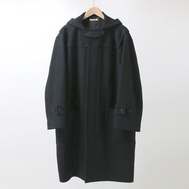 오라리 울 실크 멜튼 더플 코트 4