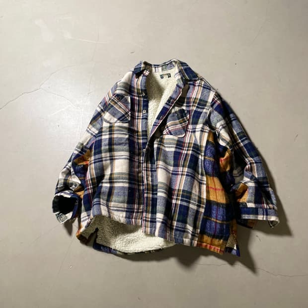 H•d Plaid Sherpa Lined Rework Jacket