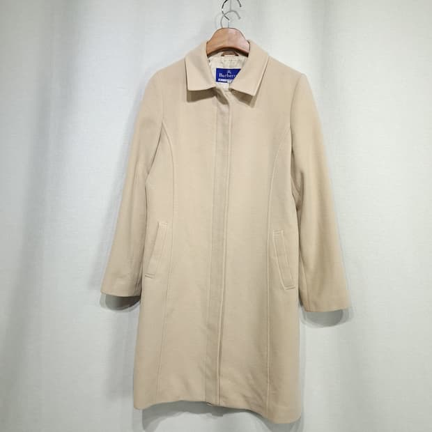CL289 M 버버리 90s 일본판 울 히든버튼 베이지 코트