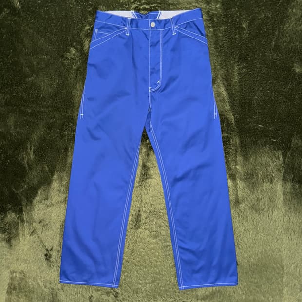 [M] 준야와타나베 꼼데가르송 19FW 신치백 디테일 코튼 팬츠 블루