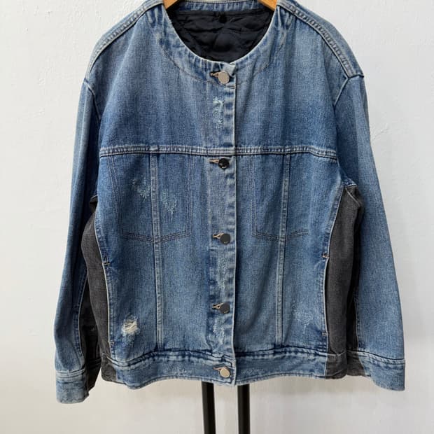정품) 구호 오버핏 데님 누빔 내피안감 청자켓 