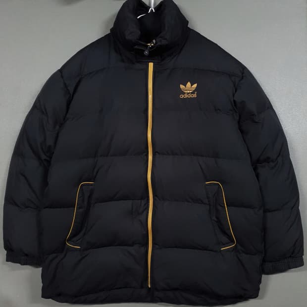 실측 2XL) 아디다스 올드스쿨 트레포일 블랙 올드스쿨 덕다운 패딩 점퍼