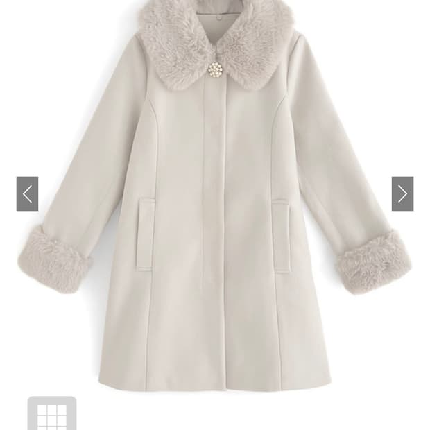 grl 그레일 비쥬 퍼 코트 아이보리 /스나계달천히메갸루걸리양산형양지뢰