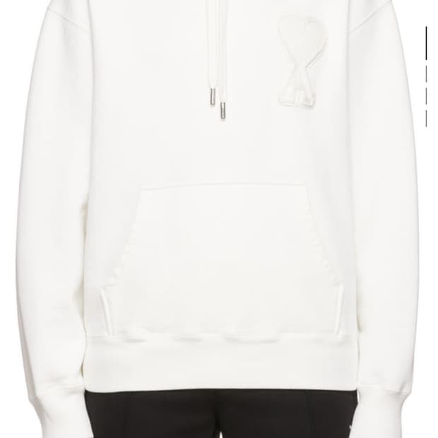 정품 아미 후드티 화이트 m
