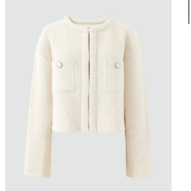 시에 로인 니트 크롭 자켓 