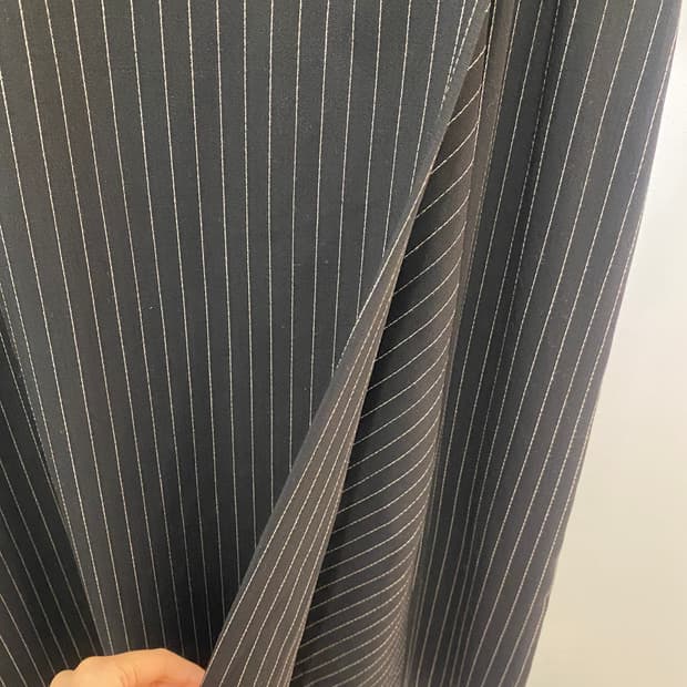 일본빈티지 세로 줄무늬 블랙 미디스커트