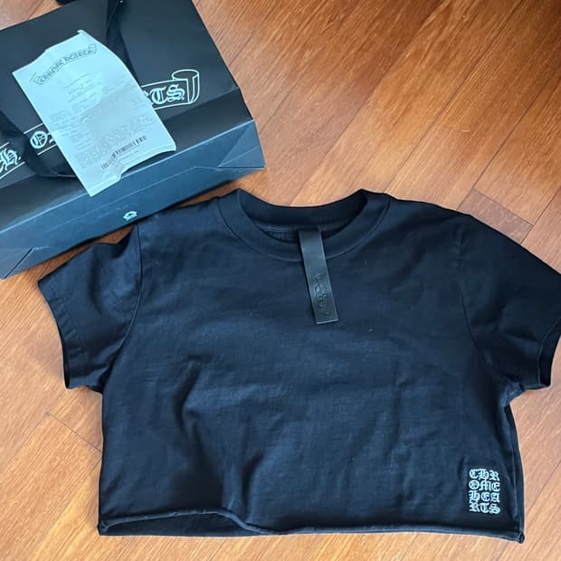 크롬하츠 반팔 크롭티 블랙