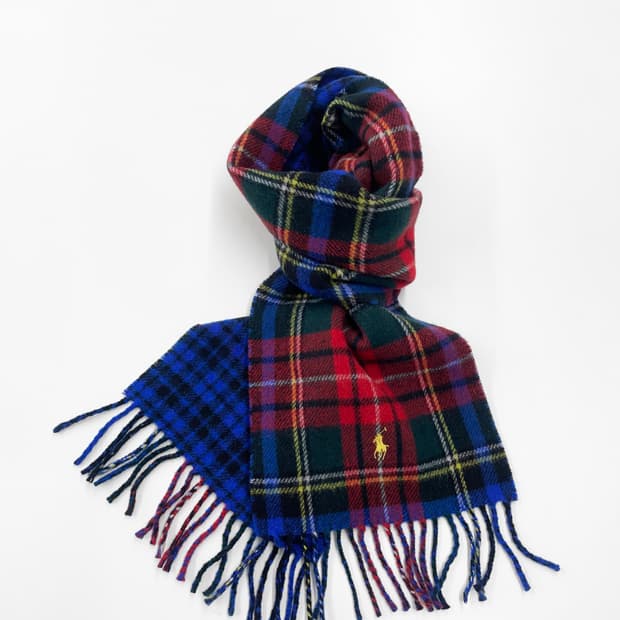 폴로 랄프로렌 리버시블 타탄 체크 머플러