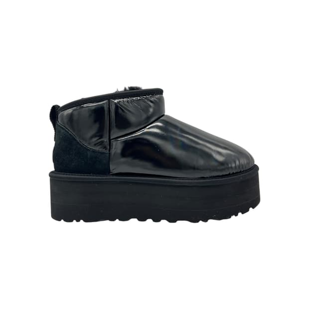 240 W 어그 울트라 미니 플랫폼 하이 샤인 블랙