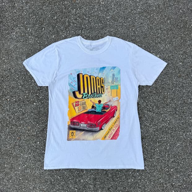 Made in usa 조나스 블루 화이트 반팔 티셔츠 L