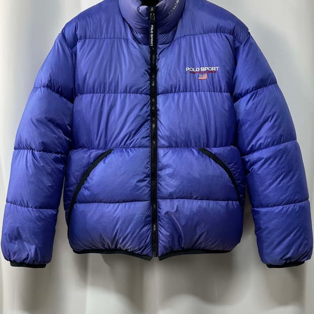 90's 폴로 스포츠 리버서블 퍼플 썬페이딩 다운푸퍼 패딩 자켓