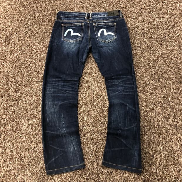 에비수 워싱 포켓 로고 데님 팬츠