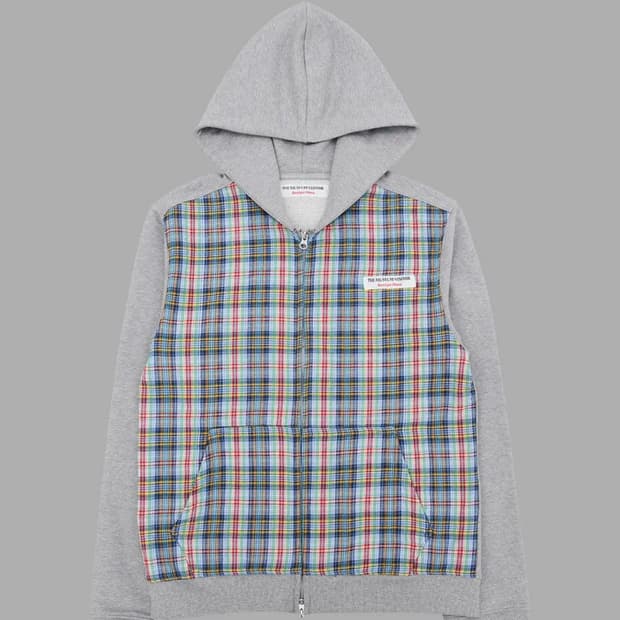 더뮤지엄비지터 CHECK MIXED ZIPUP HOODIE 