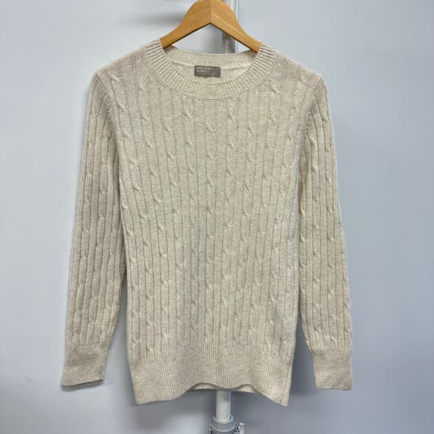 마가렛호웰 캐시미어 울 꽈배기 니트