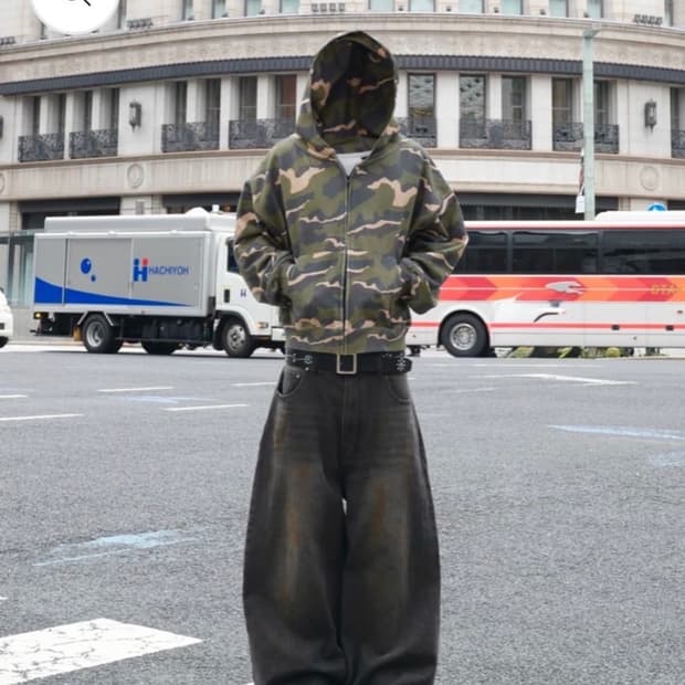 Belvet 카모 후드 M 그린