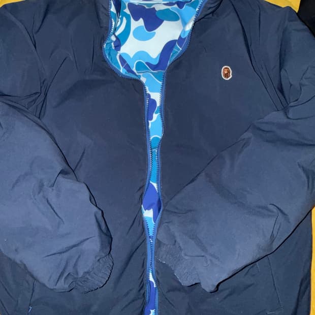 베이프 리버시블 카모 다운 패딩 L