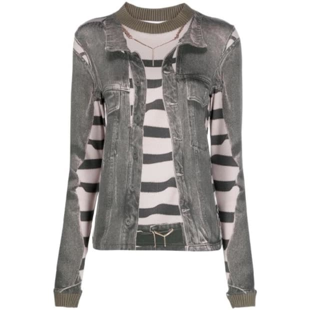 [L] 와이프로젝트 x 장폴고티에 트롱프뢰유 프린트 긴팔 티셔츠