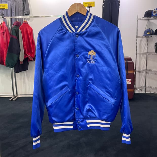[M] 90s USA MADE 빈티지 새틴 바시티자켓  15628