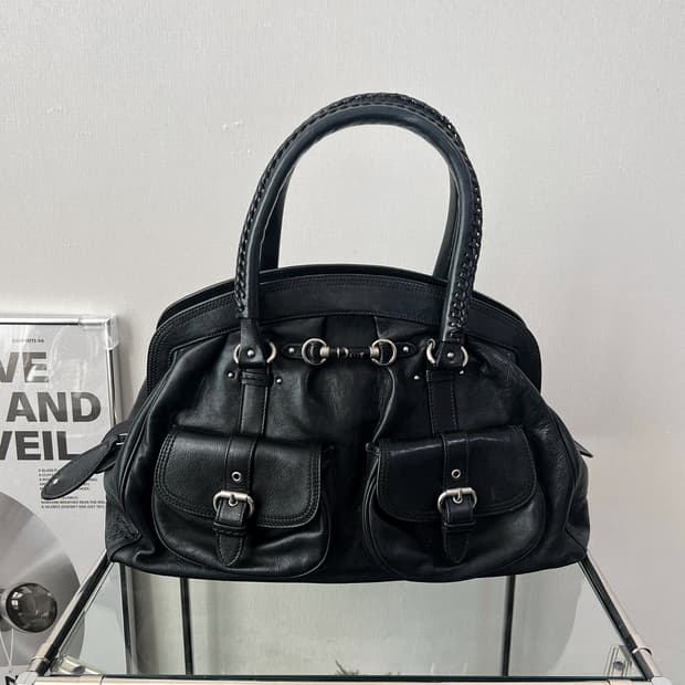 디올 마이 디올 레더 투포켓 토트백