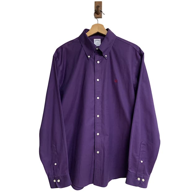 브룩스브라더스 퍼플 옥스퍼드 셔츠 남방 L