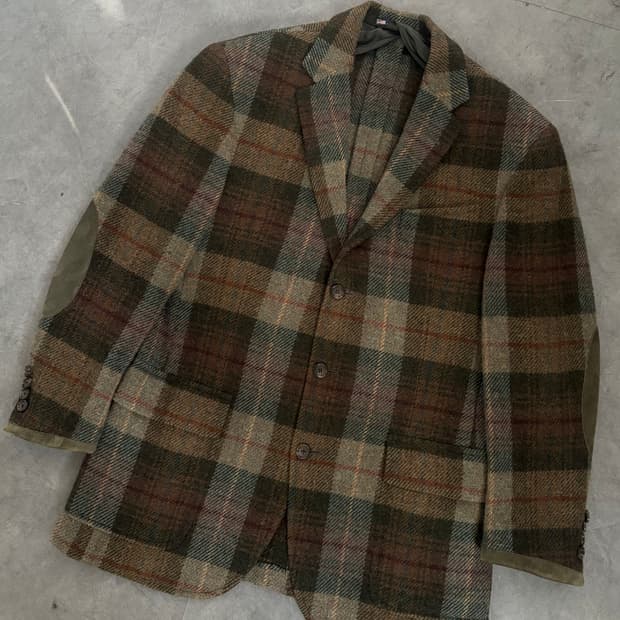 Polo 폴로 랄프로렌 브라운 컬러 헬링본 옐로패치 블레이저