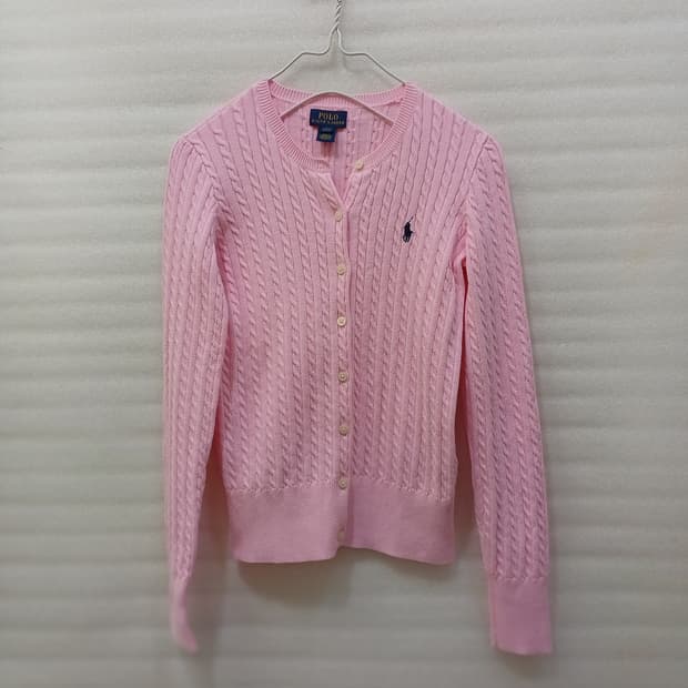 폴로 케이블 니트 가디건 아동 걸즈 L 여성 XS 핑크 훌륭 사랑봉봉