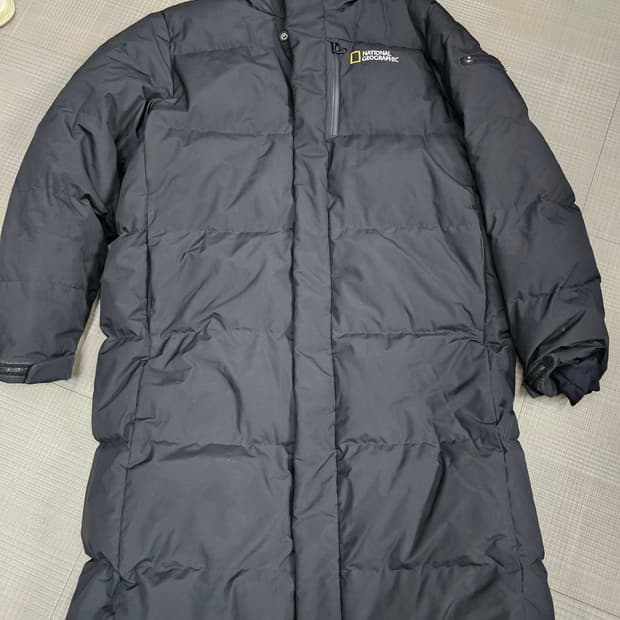 내셔널지오그래픽 블랙 구스다운 롱패딩