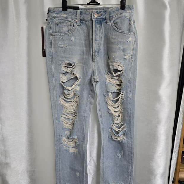 버커루 찢어진 데미지 청바지 연청 (1448)