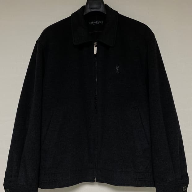 YVES SAINT LAURENT YSL 로고 울캐시미어 점퍼