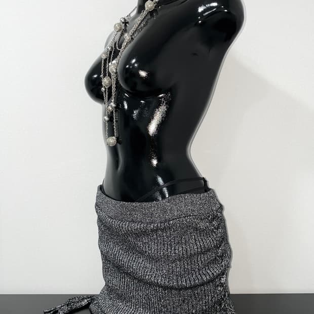 Glitter  Side shirring Skirt