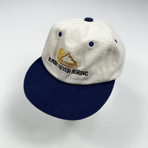 VTG 투톤 자수 빈티지 볼캡 아이보리 네이비