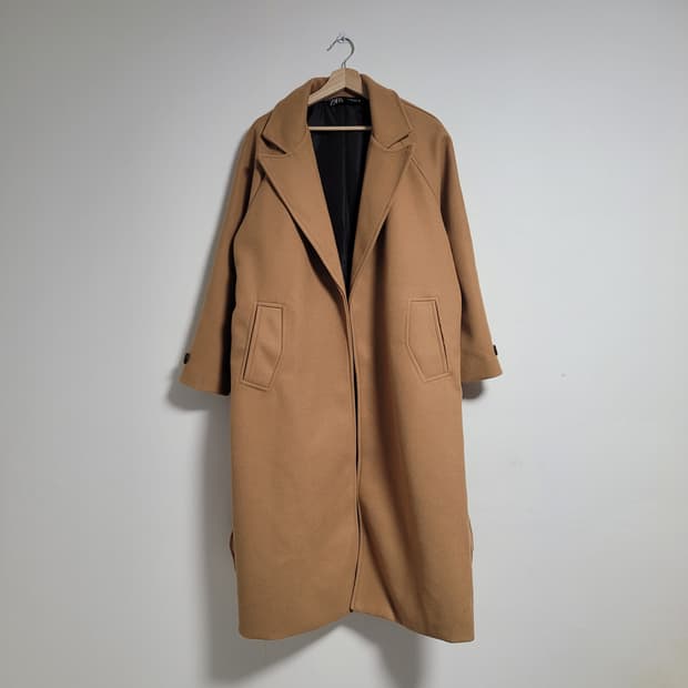 (L) ZARA 자라 카멜 롱 코트