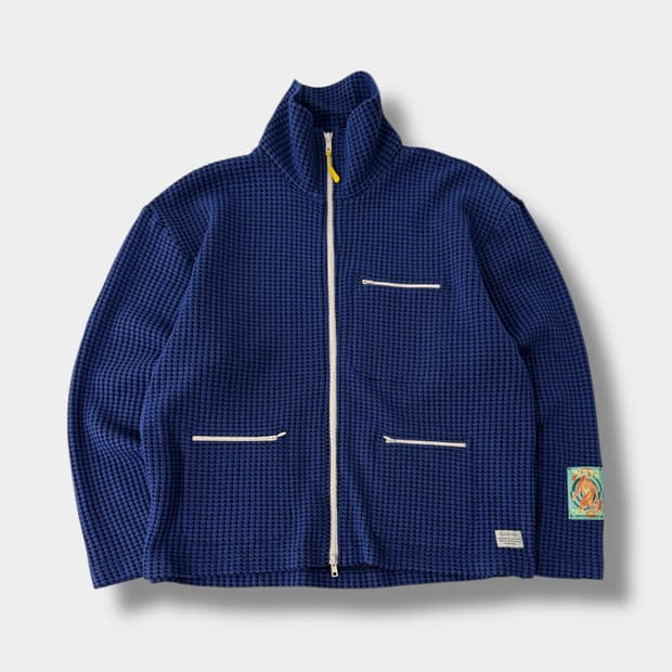 paradoto 파라토도 오버핏 블루 예티 테크 니트 집업 가디건 