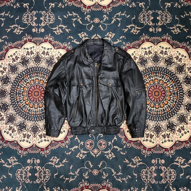 90s Japan 레더 자켓 (M)