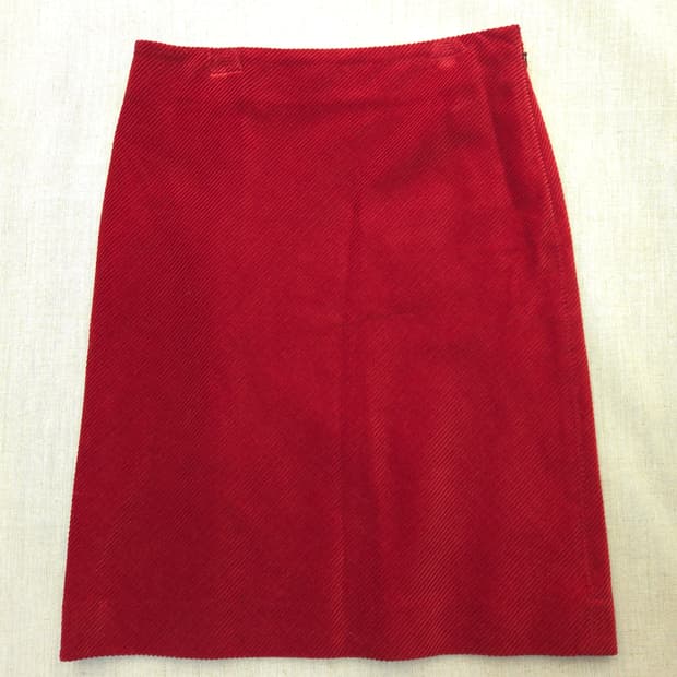 랄프로렌 레드 코듀로이 미니 스커트