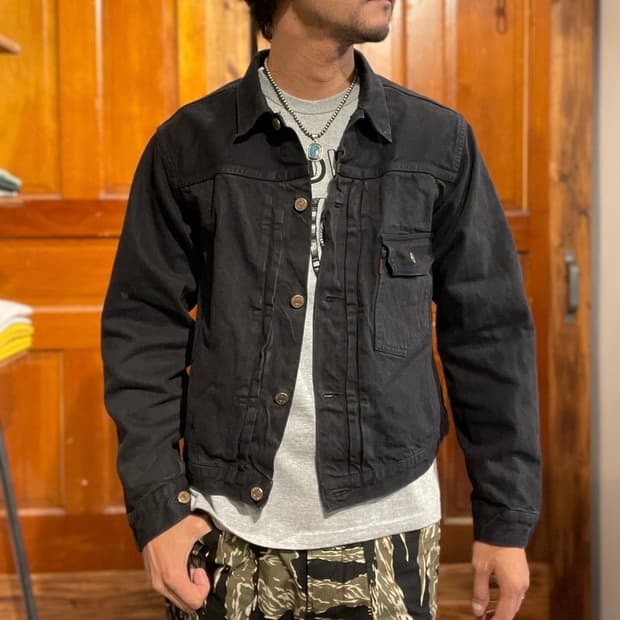 [XXL]제라도 410XX 가공 서퍼 블랙 데님 트러커 자켓