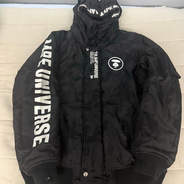 Aape 블랙 밀리터리 에이프 패딩 XL