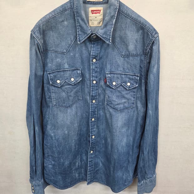 리바이스 빈티지 웨스턴 데님셔츠 긴팔 m 슬림