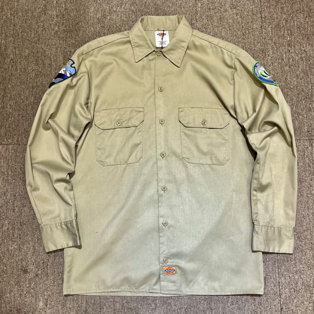 (S) Dickies 디키즈 패치 워크 셔츠 베이지