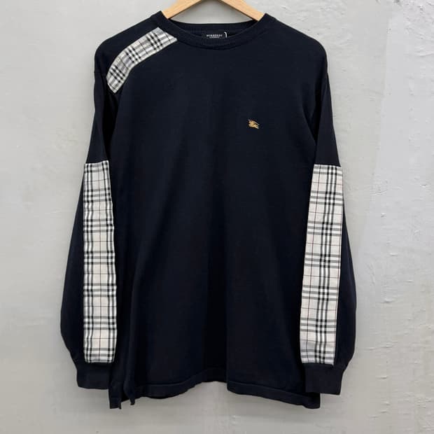 Burberry 00s 노바체크 패치 코튼 니트