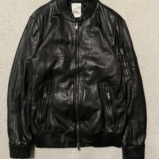 AND Z 웨스턴 무드 2WAY 램스킨 양가죽 바이커 레더 자켓