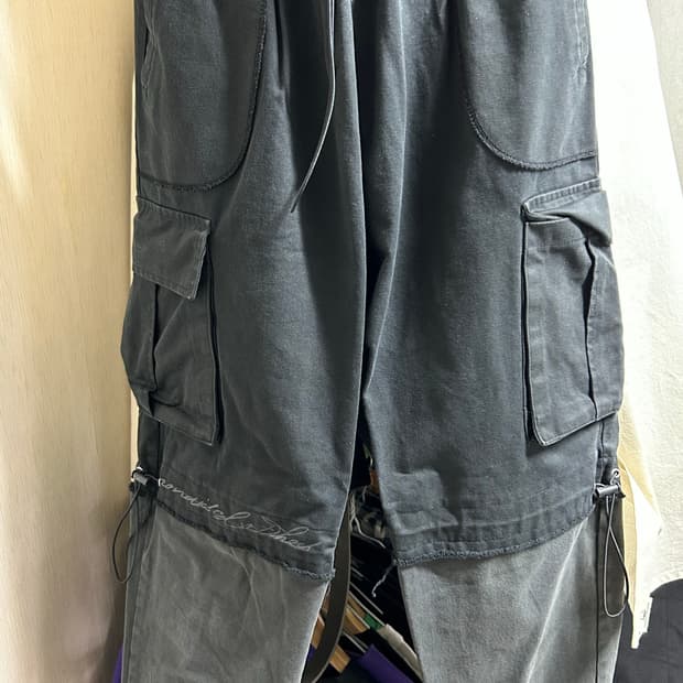 논디스클로즈 투톤 스트링 카고팬츠