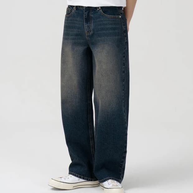 토피 모어 와이드 데님 팬츠