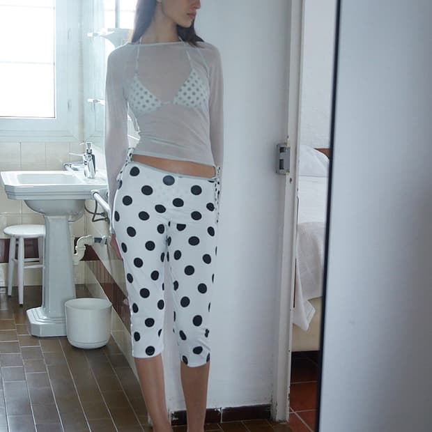 [M]기마구아스 Aneu 도트 레깅스/화이트