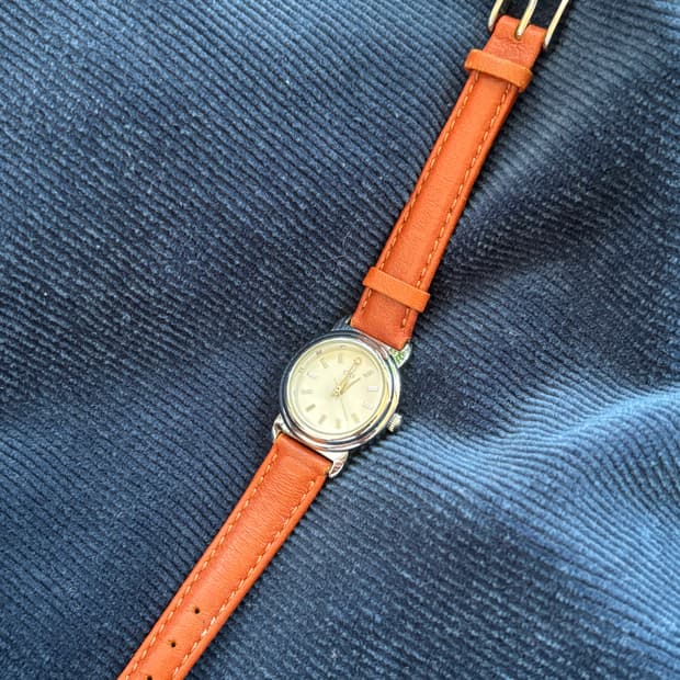 vintage ost brown leather watch