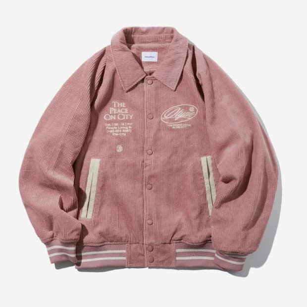 어반디타입 코듀로이 래글런 자켓 핑크 M